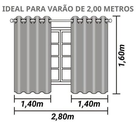 Imagem de Cortina Blackout 2,80 x 1,60 Metros Quarto Casal Mantem a Privacidade Black Out Corta 100% A Luz