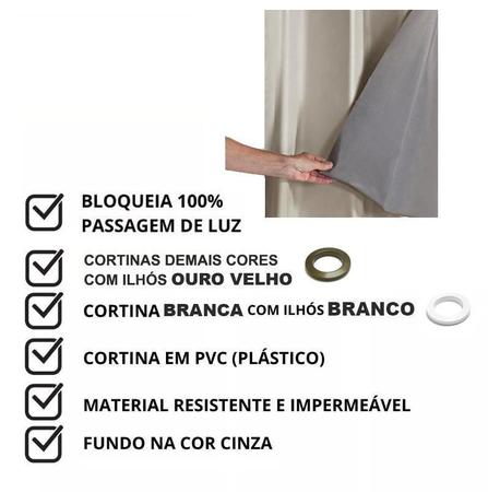 Imagem de Cortina Blackout Blecaute Janela Pvc 2,80 X 160M Varão Avelã