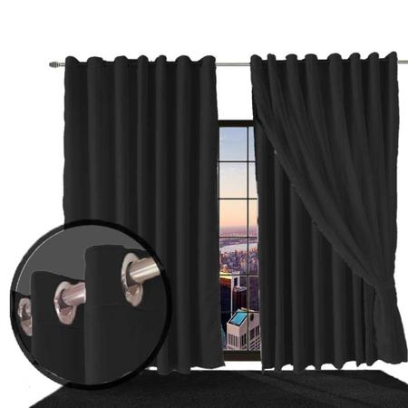 cortina blackout Bruna em tecido blackout 5,50 x 2,50 bege - Bravin Cortinas Imagem de cortina blackout Bruna em tecido blackout 5,50 x 2,50 bege