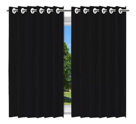 Cortina Blackout com Ilhós Preta Medidas 280x280cm - Vida Pratika Imagem de Cortina Blackout com Ilhós Preta Medidas 280x280cm