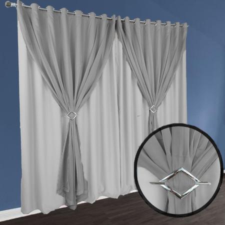 cortina blackout corta luz Berlim 6,00 x 2,60 c/voal preto - Bravin Cortinas Imagem de cortina blackout corta luz Berlim 6,00 x 2,60 c/voal preto