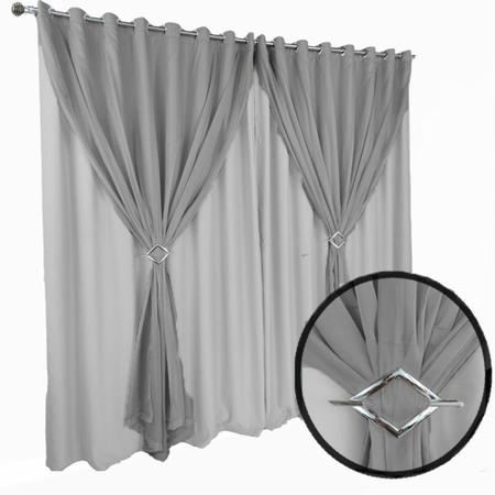 cortina blackout corta luz Berlim 6,00 x 2,60 c/voal preto - Bravin Cortinas Imagem de cortina blackout corta luz Berlim 6,00 x 2,60 c/voal preto