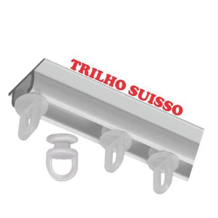 Imagem de Cortina Blackout Corta Luz Plástico PVC Trilho Suisso 2,80x2,50m Branco/Cinza Marka Textil