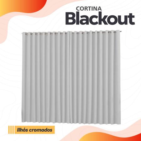 Imagem de Cortina Blackout Em Tecido 3x 2,80m Blecaute Corta Luz Gelo