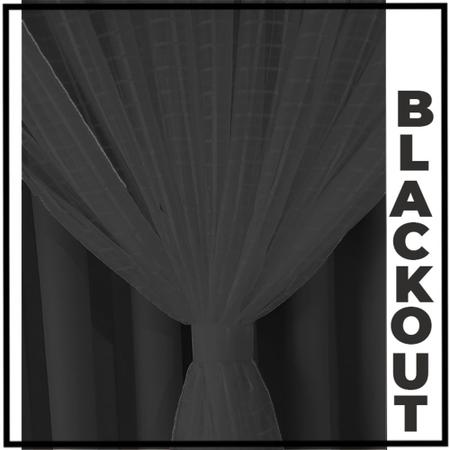 Imagem de cortina blackout Miami voal xadrez 8,00 x 2,80 sala branco