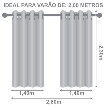 Imagem de Cortina Blackout PVC com Tecido Voil 2,80 x 2,30