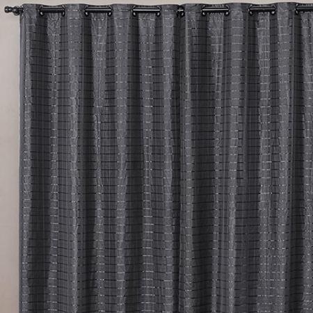 Cortina Blackout PVC com Tecido Voil Xadrez 2,80 m x 2,30 m