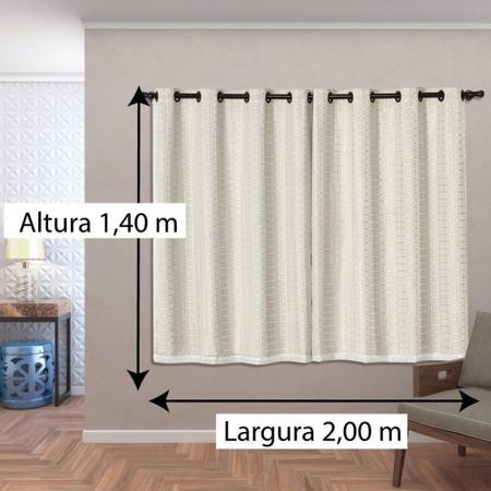 Cortina Blackout Pvc Com Tecido Voil Xadrez 2,00 M X 1,40 M