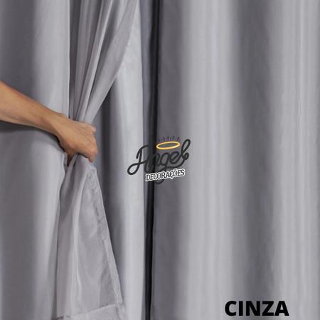 Imagem de Cortina Blackout Tecido corta 100 % a luz 4,40 m x 2,70 m para sala, escritorio, quarto c/ Voil p/ Varão Simples 3m