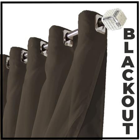 Imagem de cortina blackout Veneza corta luz 6,00 x 2,40 c/voal marrom