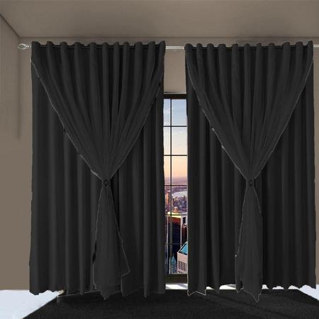 Cortina Blecaute Blackout 2,50X1,90 Corta Luz Ana Preto - Bravin Cortinas Imagem de Cortina Blecaute Blackout 2,50X1,90 Corta Luz Ana Preto