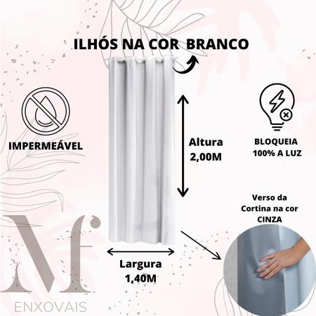 Imagem de Cortina Blecaute Impermeável Grande 1,40m x 2,00M Bloqueia 100% a Luz PVC