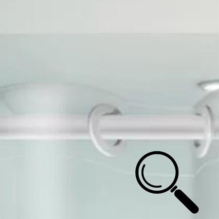 Imagem de Cortina Box Banheiro 100% PVC com Visor e Ilhós 140x190cm altura - Para Varão - Antimofo