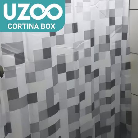 Imagem de Cortina Box Para Banheiro Poliéster 198X180cm Impermeável Uzoo Estampa Decoração