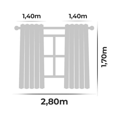 Imagem de Cortina Branca Lisa De Voil Com Forro De Tecido - 2,80m x 1,70m