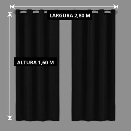 Imagem de Cortina Corta Luz Sala e Quarto Preto2,80 X 1,80 Metros Casa Dona