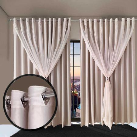 Cortina Cortinas sala 8x2,30 Tecido blackout Ana branco - Enxovais Bravin Imagem de Cortina Cortinas sala 8x2,30 Tecido blackout Ana branco
