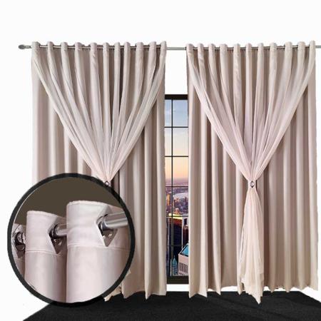 Cortina Cortinas sala 8x2,30 Tecido blackout Ana branco - Enxovais Bravin Imagem de Cortina Cortinas sala 8x2,30 Tecido blackout Ana branco