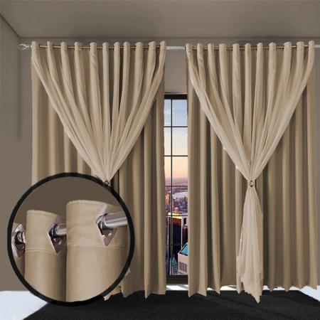 Cortina Cortinas sala 8x2,40 Tecido blackout Ana branco - Enxovais Bravin Imagem de Cortina Cortinas sala 8x2,40 Tecido blackout Ana branco