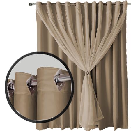 Cortina Cortinas sala 8x2,40 Tecido blackout Ana branco - Enxovais Bravin Imagem de Cortina Cortinas sala 8x2,40 Tecido blackout Ana branco