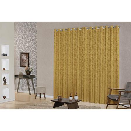 Imagem de Cortina De Quarto 3,00M X 2,50M Decorativa Jacquard Dourado