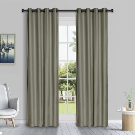 Imagem de Cortina De Tecido Rustica Realce Taupe 2,60X1,70M Pemogo