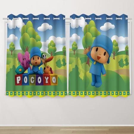 Imagem de Cortina Infantil 2,60x1,50  Pocoyo  Decoração Quarto Criança- IMPAKTO VISUAL