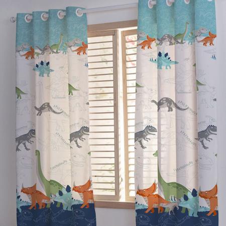 Erosebridal Cortinas de dinossauro para crianças, meninos e meninas,  cortinas blackout de dinossauro de desenho animado 132 x 213 cm, conjunto  de cortinas e cortinas de dinossauro antigo, cortinas de janela de