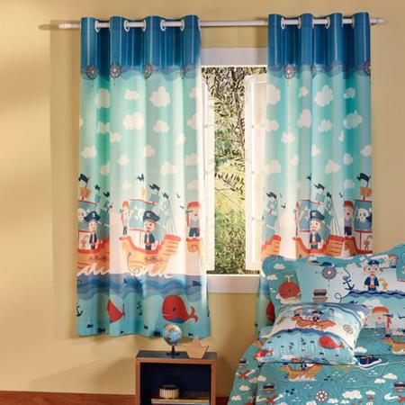 Imagem de Cortina Infantil Santista Estampada Basic 2,80m X 1,80m 16 Ilhóses Para Decoração