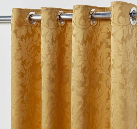Cortina Jacquard Sala e Quarto 3,00x2,80 Dourado Ilhós Quadrado Cromado - CONFECÇÕES EVANGELISTA Imagem de Cortina Jacquard Sala e Quarto 3,00x2,80 Dourado Ilhós Quadrado Cromado