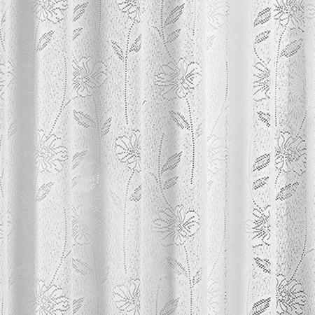 Imagem de Cortina Jade para Trilho Comum Tecido Renda Floral 2,00m x 2,50m Porta Balcão - Branca