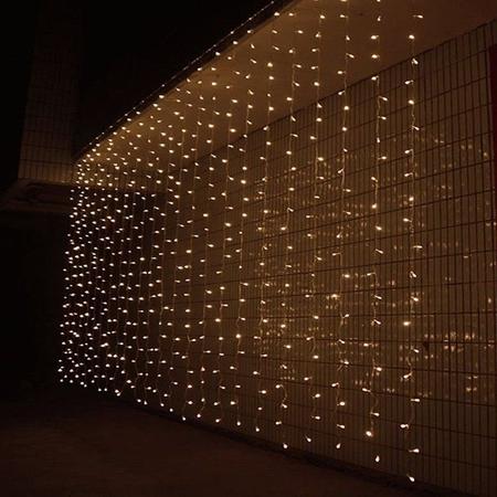 Imagem de Cortina LED Fixo Branco Quente 500 Lâmpadas 3m x 2,5m 127V - Master Christmas