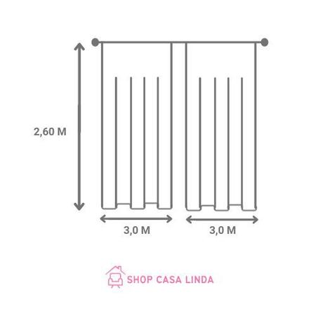 Cortina Blackout Luiza Preta 4,00mx2,60m - Shop Casa Linda