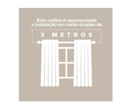 Imagem de Cortina Luxo Varão Sala 4 Metros Com Forro Microfibra - BEGE