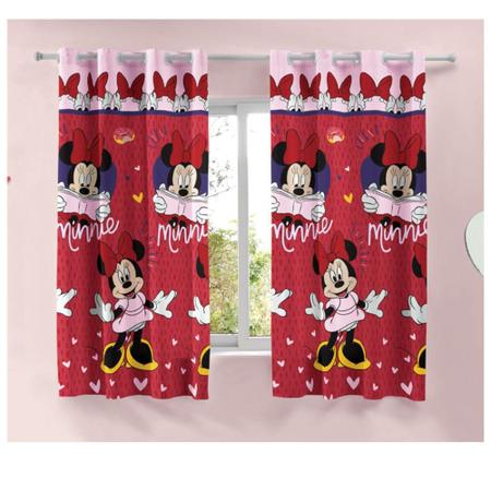 Imagem de Cortina Minnie Disney com Ilhós Quarto 1,50x1,80m Lepper