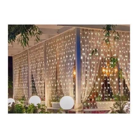 Imagem de Cortina Natal Branco Quente 500 Lâmpadas LED Pisca-Pisca Sala Decoração Enfeite Natalino Festa Luz