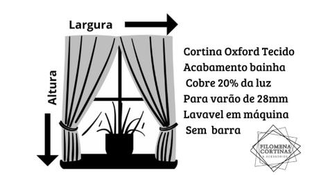 Cortina Oxford Tecido 1,40x3,00 uma parte - porta - Filomena Imagem de Cortina Oxford Tecido 1,40x3,00 uma parte - porta
