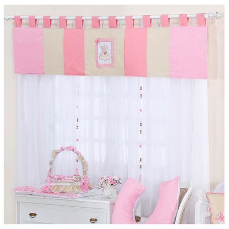 Imagem de Cortina Para Quarto de Bebê Fofuchas Rosa 07 peças - Coleção Luxo