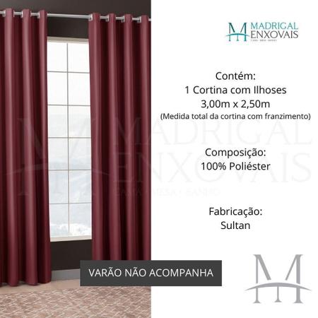 Cortina Para Sala Veludo Suede 3,00X2,50M Sultan Vinho Imagem de Cortina Para Sala Veludo Suede 3,00X2,50M Sultan Vinho