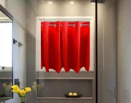 Imagem de Cortina Para Vitrô De Banheiro ou Janela de Banheiro Impermeável - PVC 1,10m X 0,90 cm