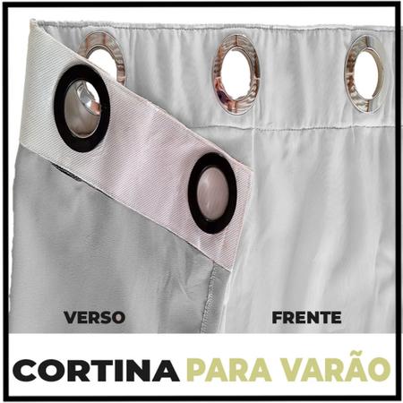 Imagem de cortina pé direito blackout tecido Bruna 5,50 x 4,00 branco