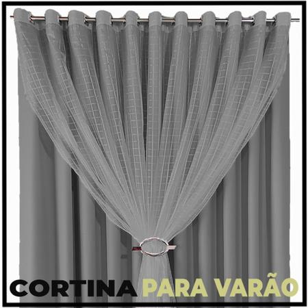 cortina pé direito tecido Fiori 5,00 x 3,20 c/voal bege - Bravin Cortinas Imagem de cortina pé direito tecido Fiori 5,00 x 3,20 c/voal bege