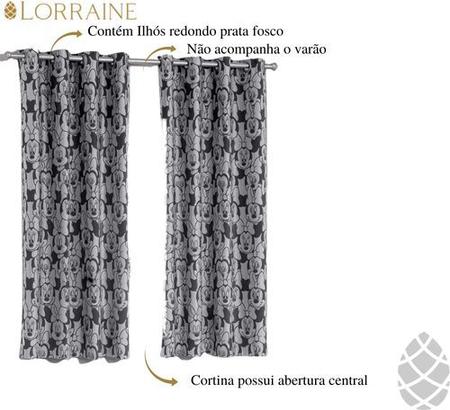 Imagem de Cortina Quarto Bella Janela Jacquard 260x170 Minnie Faces