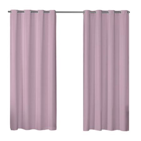 Imagem de Cortina Quarto Blackout Rosa PVC Liso Para Varão 2,80x2,70