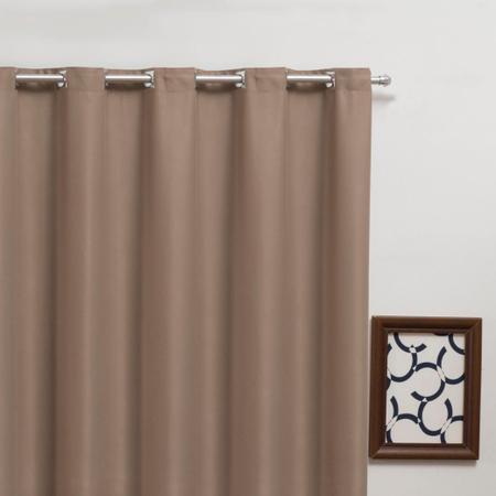 Imagem de cortina quarto bleckout tecido grosso corta luz ilhós cromado 2m percianas luxo