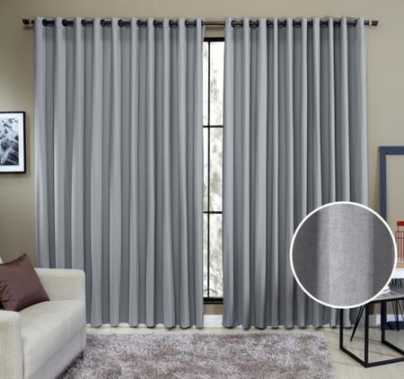 Cortina Rustica Semi Blecoute 6,00x2,30 Varão simples Sala e Quarto - CBNA VARIEDADES Imagem de Cortina Rustica Semi Blecoute 6,00x2,30 Varão simples Sala e Quarto