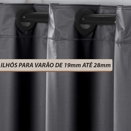 Imagem de Cortina Sala 2,80 Blackout Preto PVC Porta De Vidro Balcão 2,80x2,50