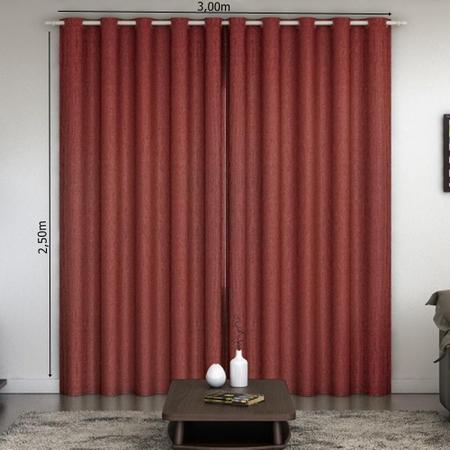 Imagem de Cortina Sala Quarto Cetim Cristal Blackout Film 3,00X2,50Alt