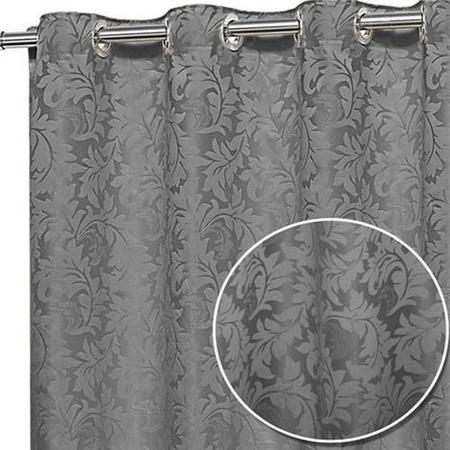 Imagem de cortina sala quarto tecido jacquard cinza semi blackout 3,00x2,50