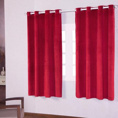 Cortina Suede 400X250 Quarto Sala Tecido Veludo - Vermelho - Confecções Marquezzi Imagem de Cortina Suede 400X250 Quarto Sala Tecido Veludo - Vermelho